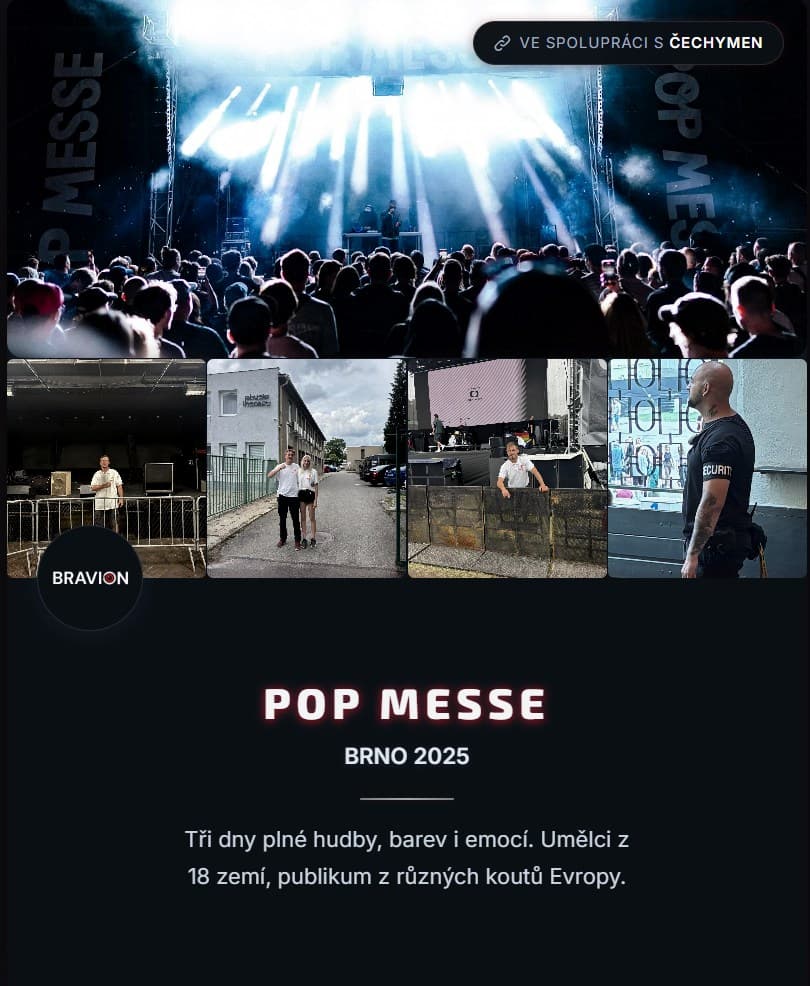 Zabezpečení hudebního festivalu Pop Messe Brno