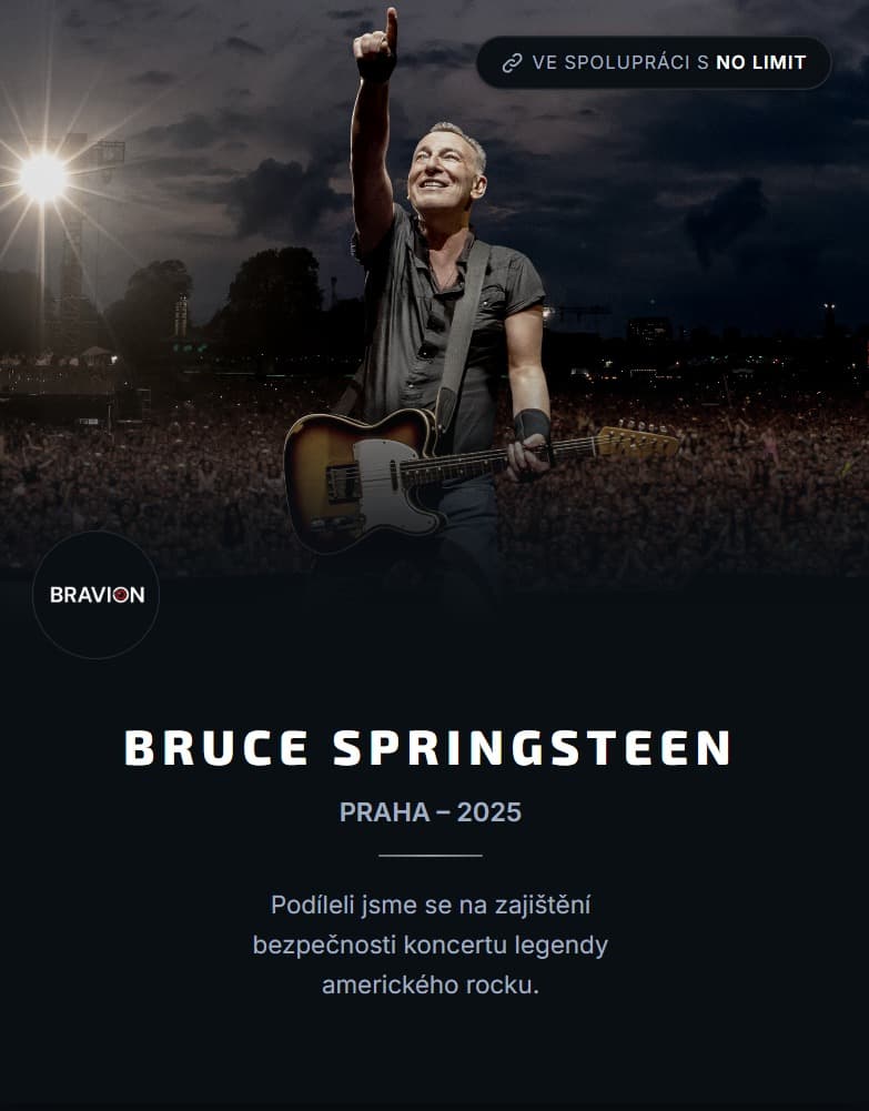 Zajištění bezpečnosti koncertu Bruce Springsteen Praha