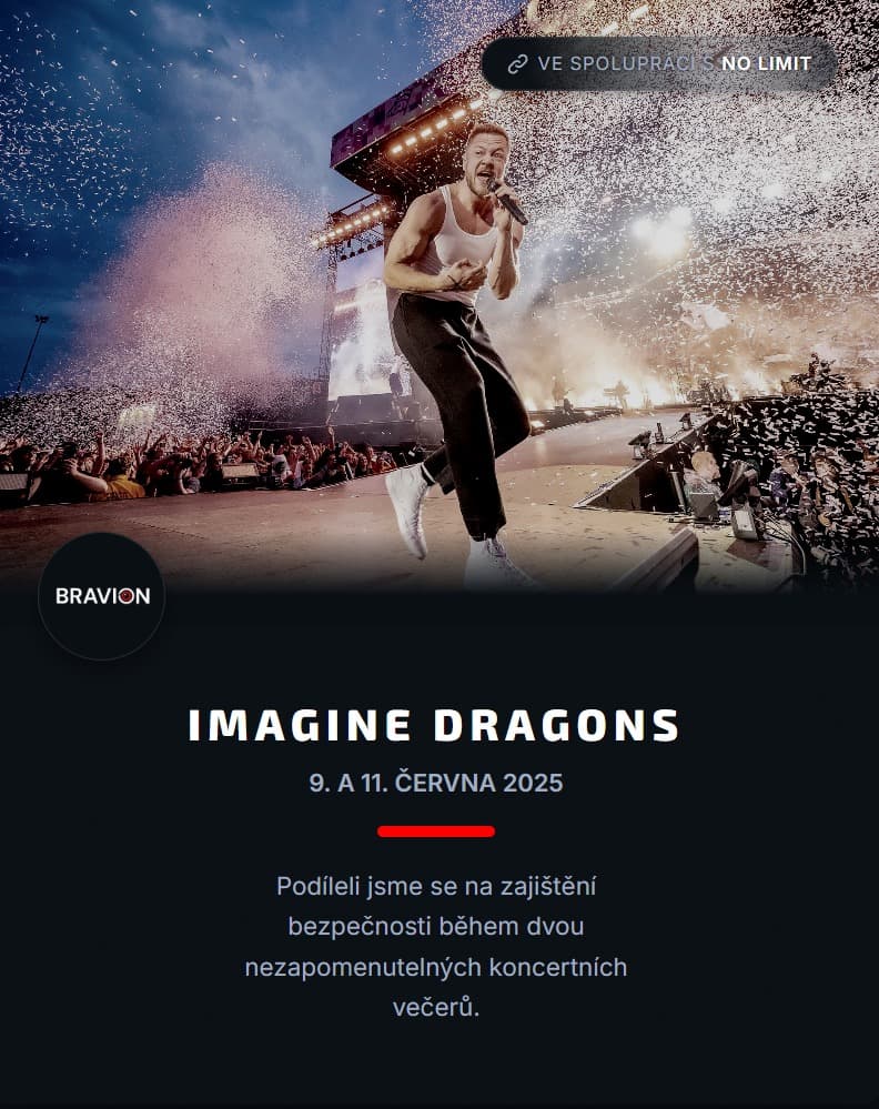 Bezpečnostní služby na koncertě Imagine Dragons Praha Letňany
