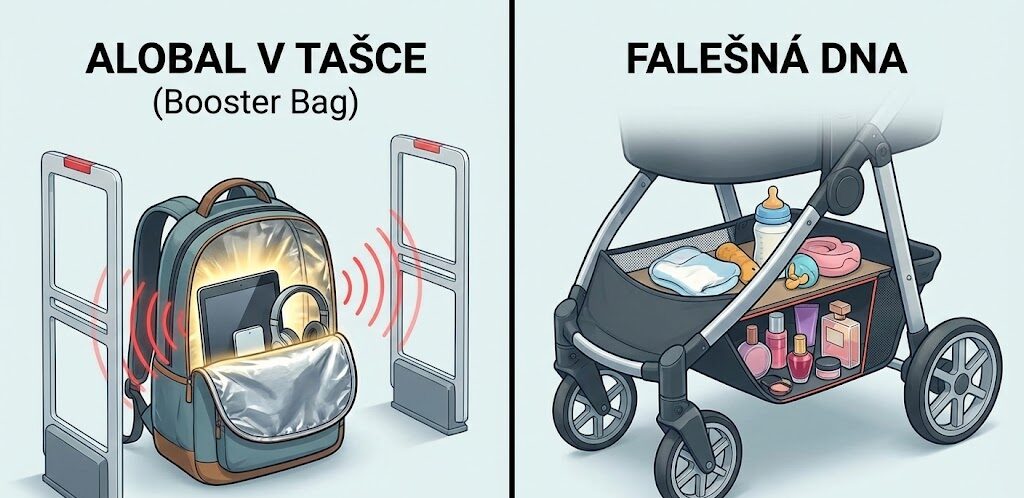 Triky zlodějů v obchodech: Komplexní analýza metod „alobal v tašce“ a „falešná dna“